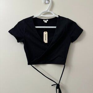 NWT - Garage Crop Wrap Top